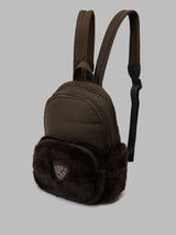 Batoh dámský Wave s chlupem – DARK BROWN